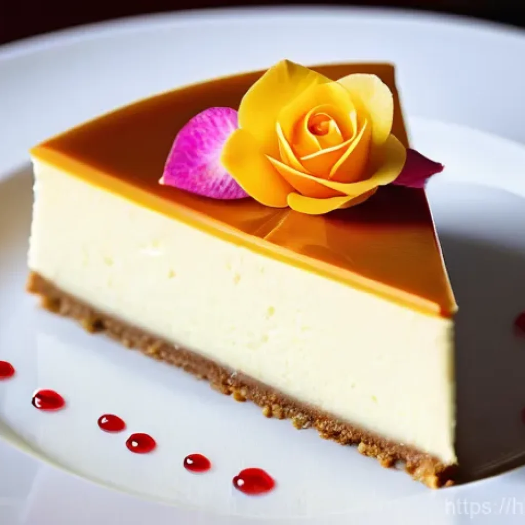 디저트 제품 추천 포스팅 - **Prompt:** A gourmet Rasgulla Cheesecake slice, elegantly presented on a pristine white ceramic pla...