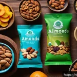 Home 22 과자 가격대별 추천 - A vibrant and colorful assortment of healthy snacks for Hindi-speaking audiences, featuring a rustic...