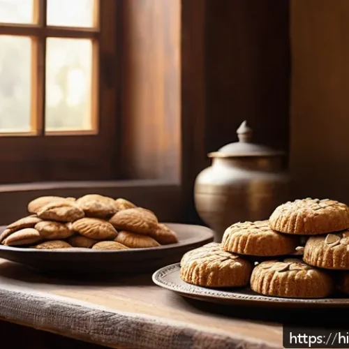 Home 17 제과 제품 영양 정보 - A vibrant bakery scene featuring a variety of wholesome Indian bakery products made with whole wheat...
