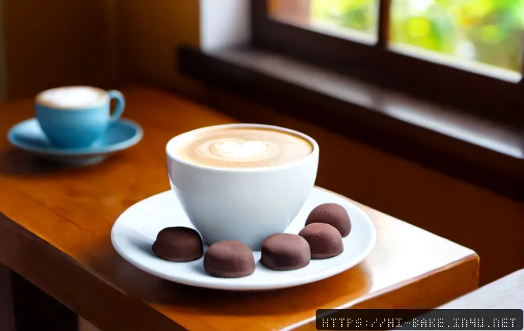 로우카페인 제과 제품 - Photorealistic tabletop scene of low-caffeine confectionery products: delicate cocoa biscuits, coffe...